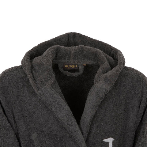 Accappatoio con Cappuccio Trussardi Ribbon Tinta Unita in Cotone