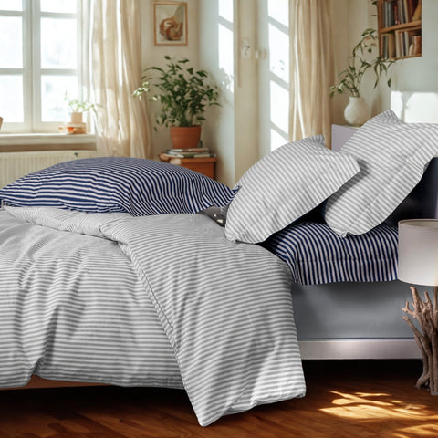 Copripiumino con federe Mirabello Luisiana Polo Geometrico in Percalle