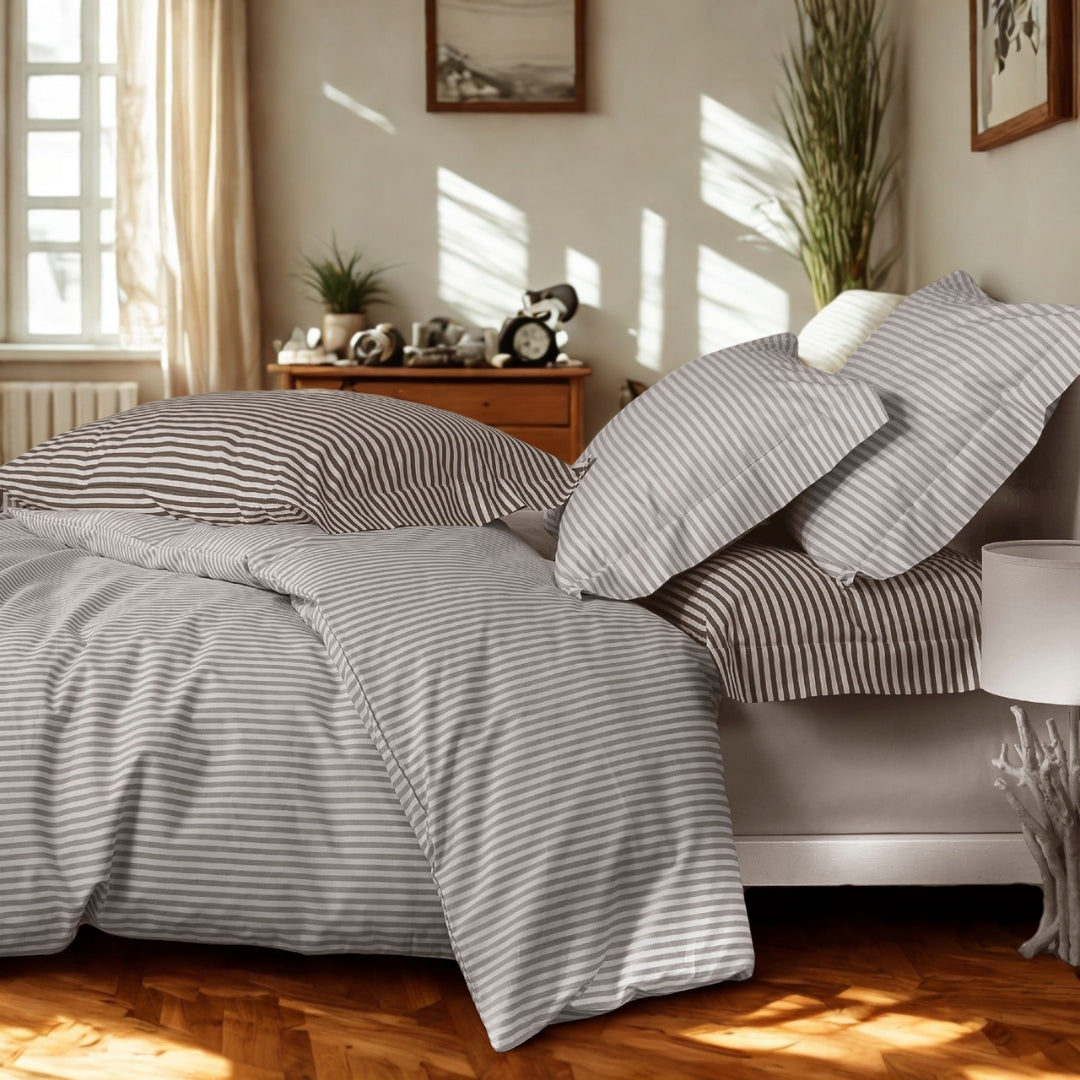 Copripiumino con federe Mirabello Luisiana Polo Geometrico in Percalle