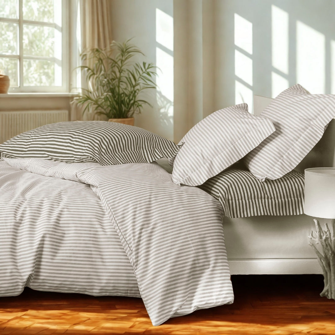 Copripiumino con federe Mirabello Luisiana Polo Geometrico in Percalle