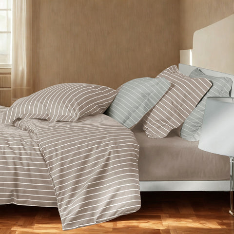 Copripiumino con federe Mirabello Luisiana Downing Geometrico in Percalle