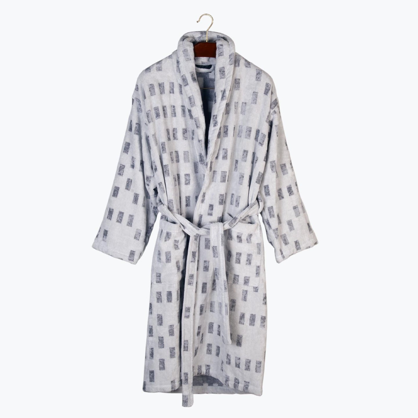 Accappatoio con Cappuccio Carrara Palace-silver Moderno in Spugna