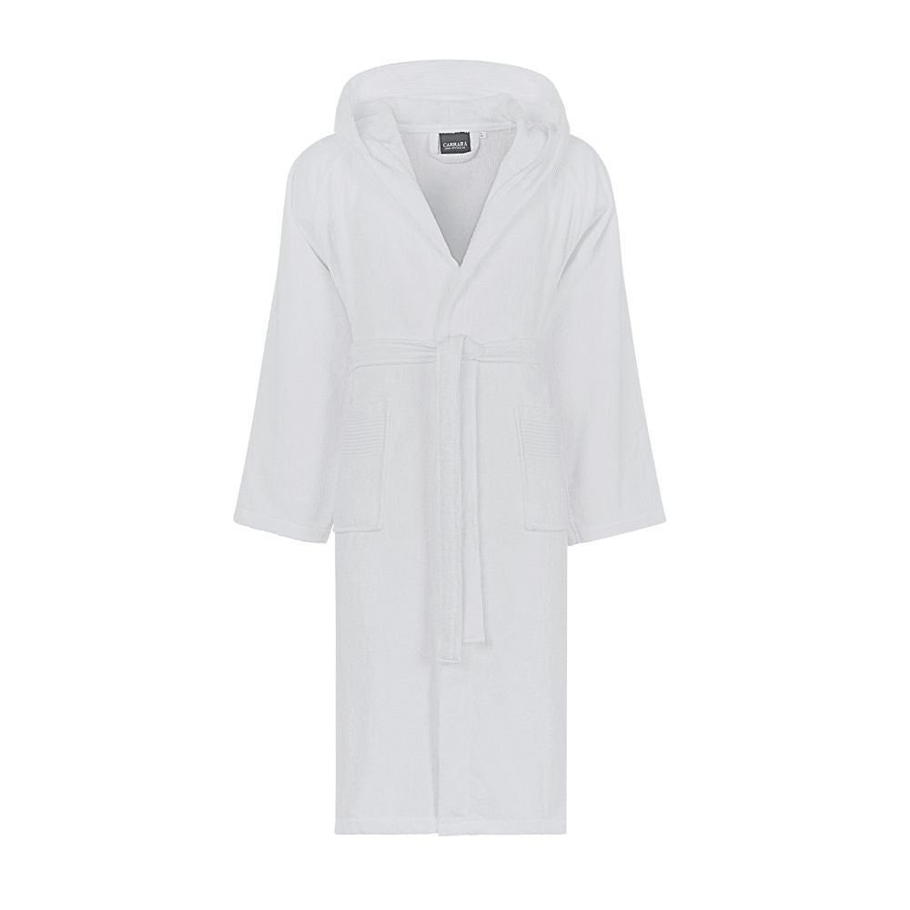 Accappatoio con Cappuccio Carrara Fyber Stripes Moderno in Spugna