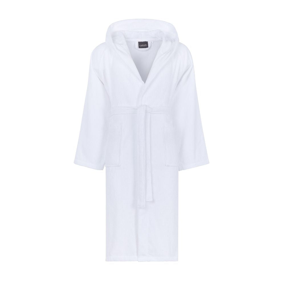 Accappatoio con Cappuccio Carrara Fyber Stripes Moderno in Spugna