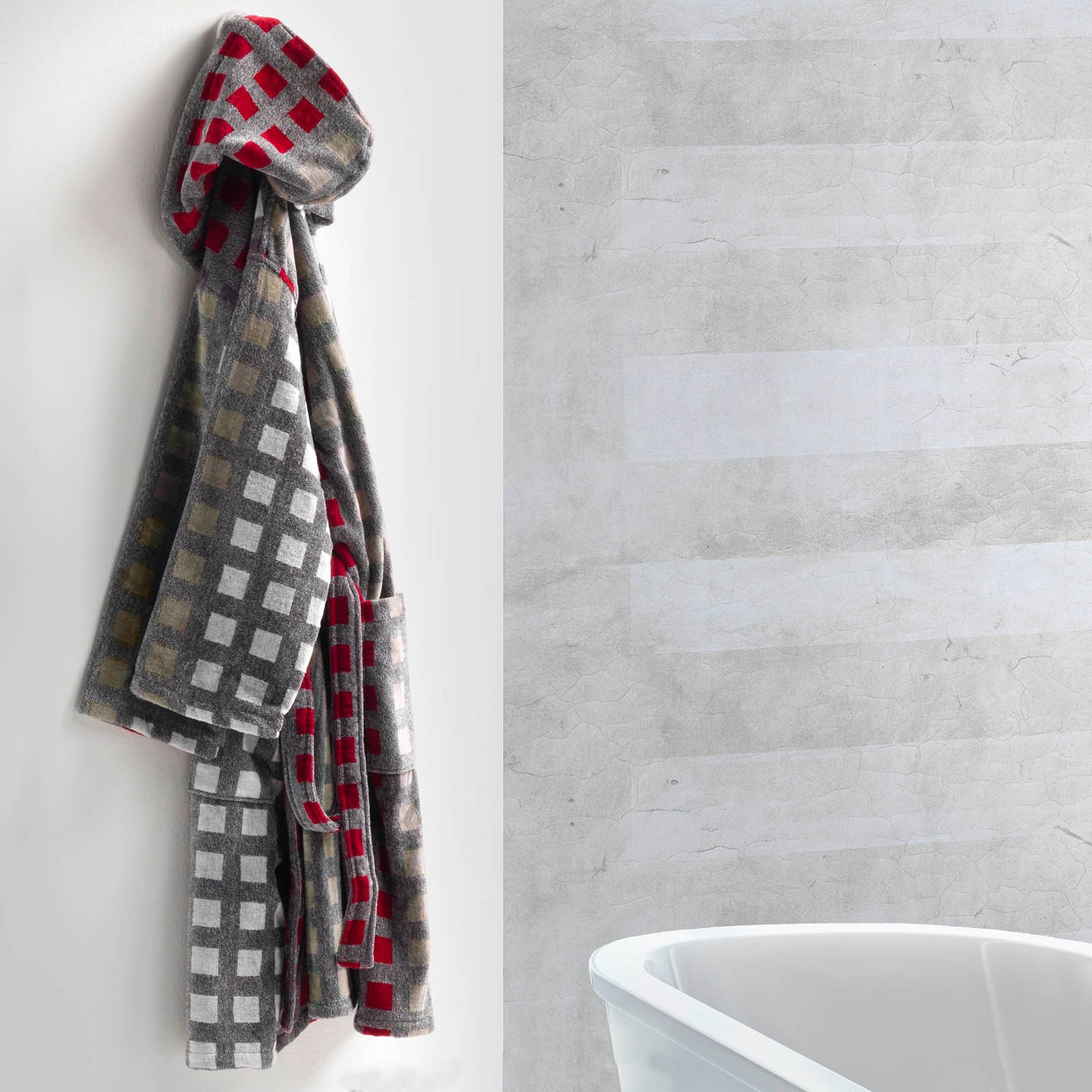 Accappatoio con Cappuccio Mirabello Museum Moderno in Spugna