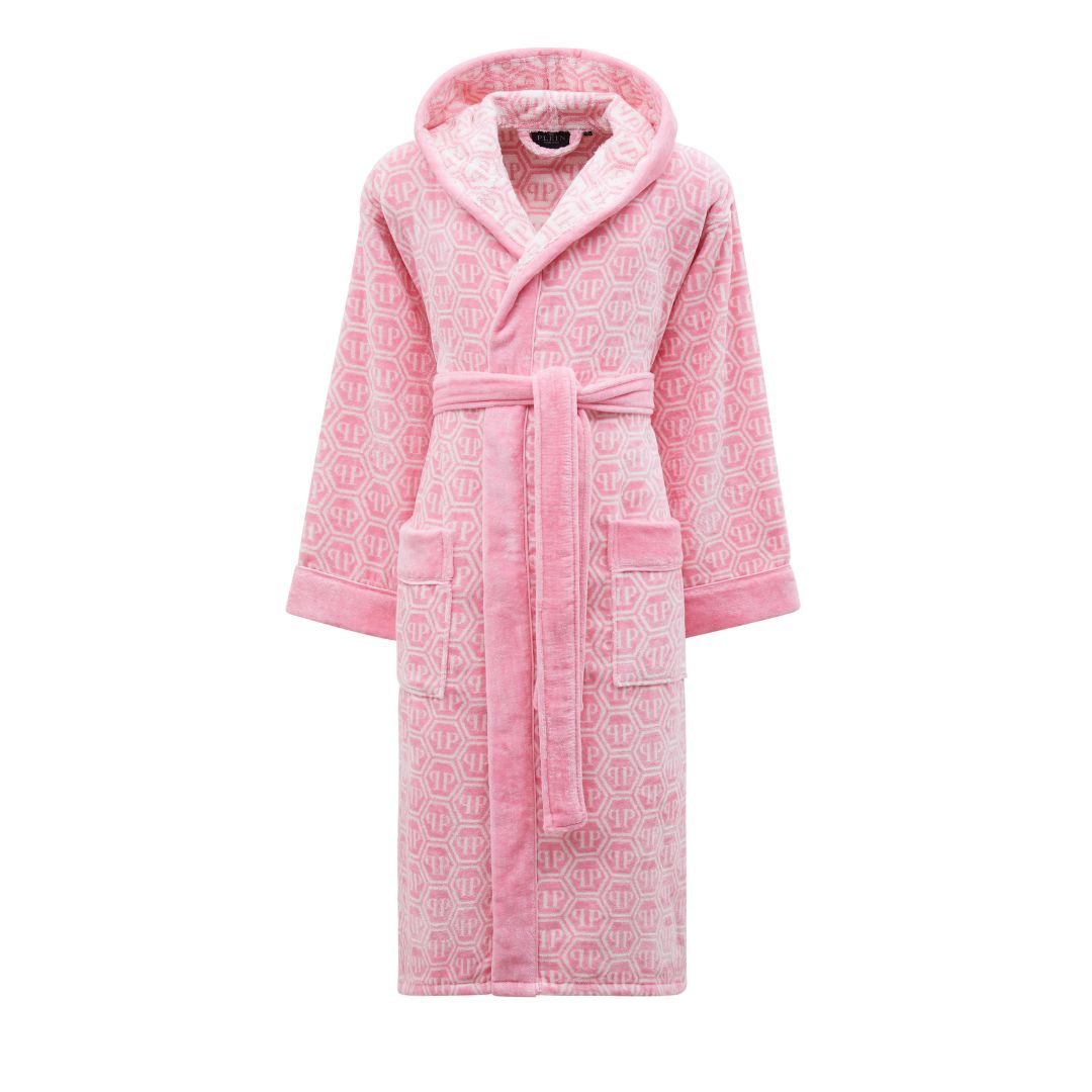 Accappatoio con Cappuccio Philipp Plein Pattern Moderno in Spugna