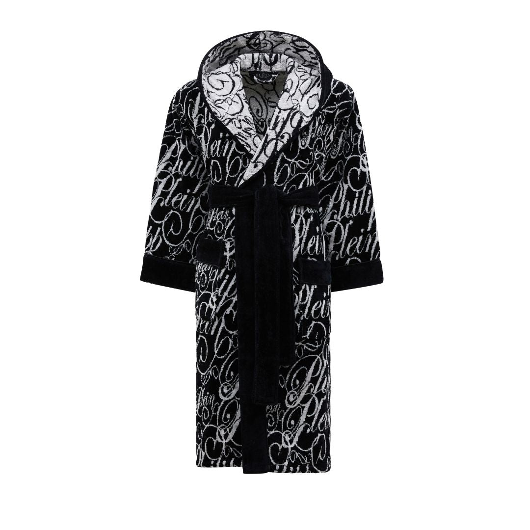 Accappatoio con Cappuccio Philipp Plein Script Moderno in Spugna