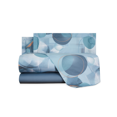 Completo Lenzuola Carrara Storm Moderno in Percalle