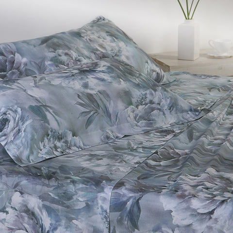 Completo Lenzuola Emporium Dipinto di fiori Floreale in Percalle