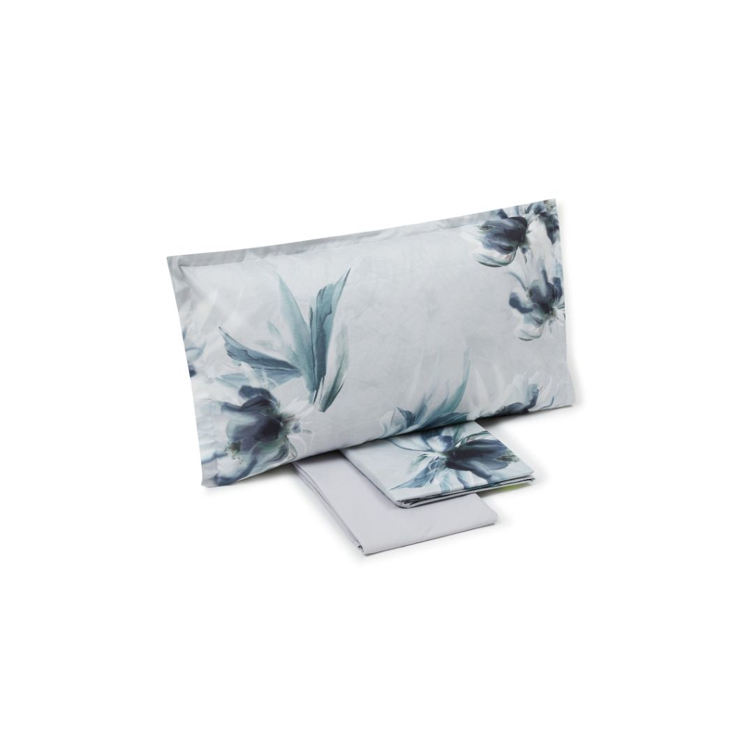 Completo Lenzuola Emporium Lago-d'argento Floreale in Percalle