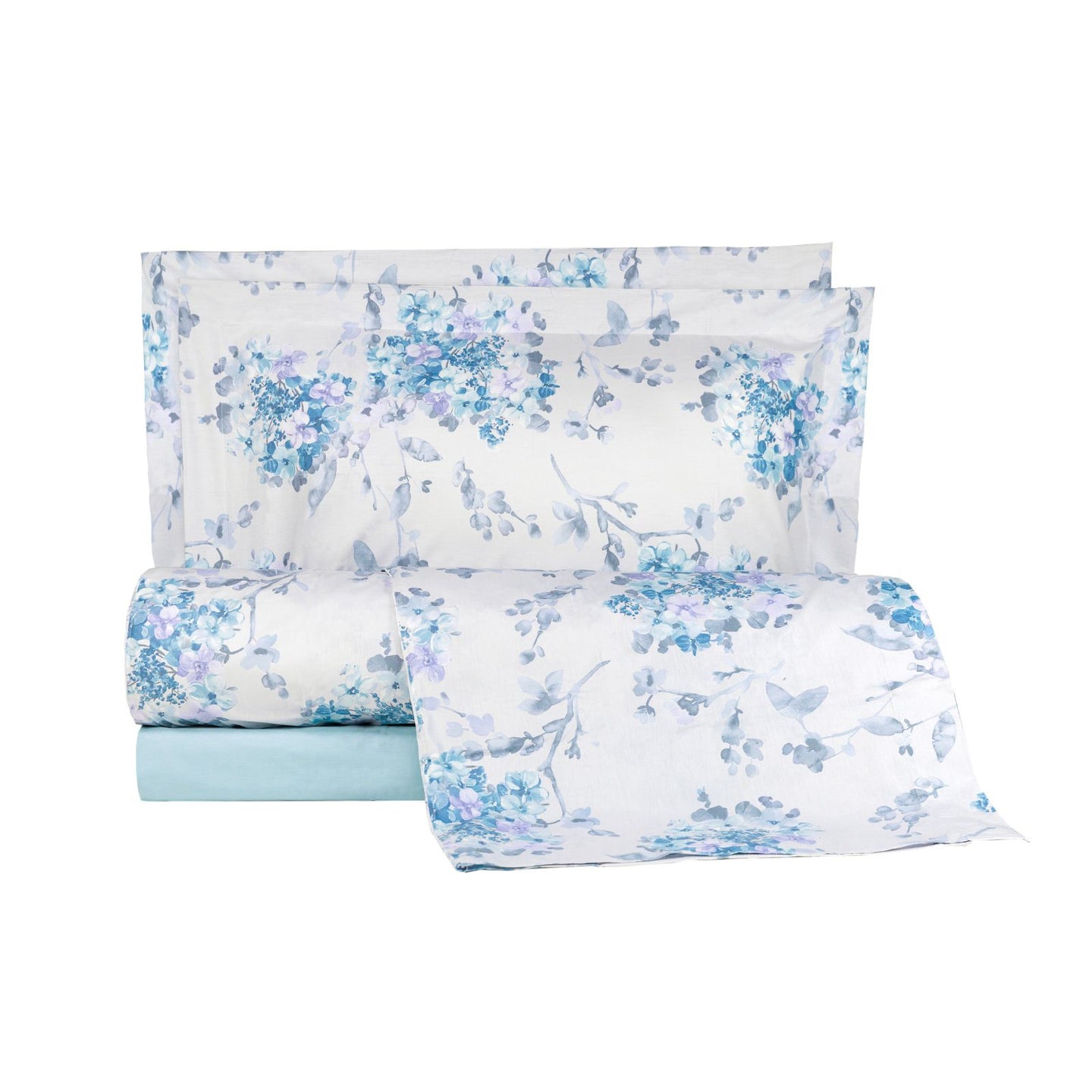 Completo Lenzuola Emporium Soft hydrangea Floreale in Percalle