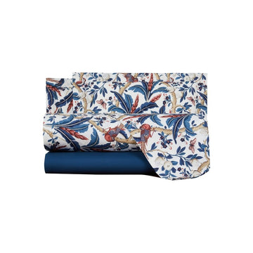 Completo Lenzuola Mirabello Paradise's bird Floreale in Percalle