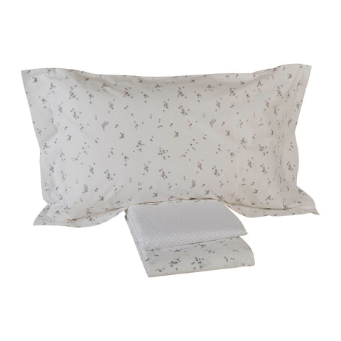 Completo Lenzuola Mirabello Luisiana Reve Floreale in Percalle