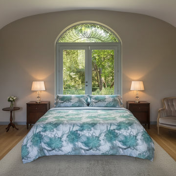 Completo Lenzuola Mirabello Sea flower Floreale in Percalle