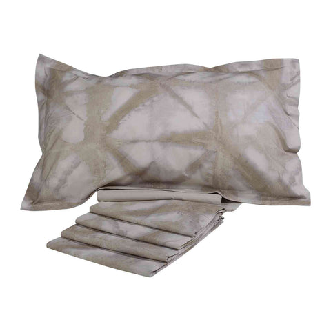 Completo Lenzuola Mirabello Shibori Geometrico in Percalle Luisiana