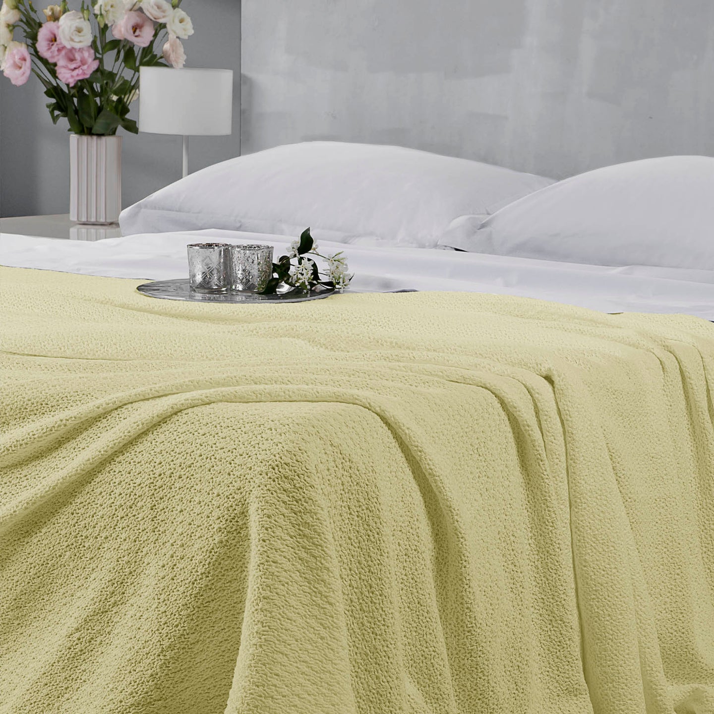 Copriletto non Trapuntato Mirabello Luisiana Cameres Tinta Unita in Raso Jacquard