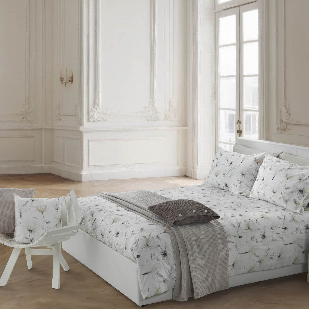 Copriletto Trapuntato Bellora Light flowers Floreale in Percalle