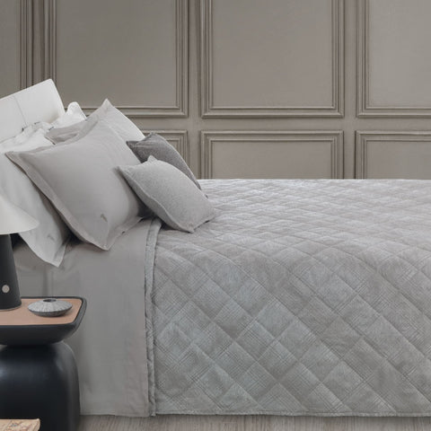 Copriletto Trapuntato Trussardi Tartan Geometrico in Raso Jacquard