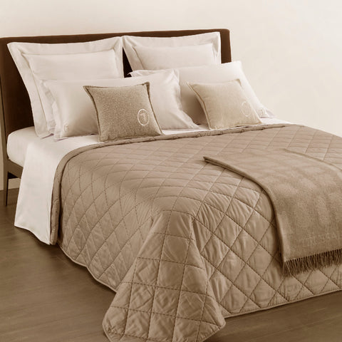 Copriletto Trapuntato Trussardi Seam-line Tinta Unita in Raso di cotone