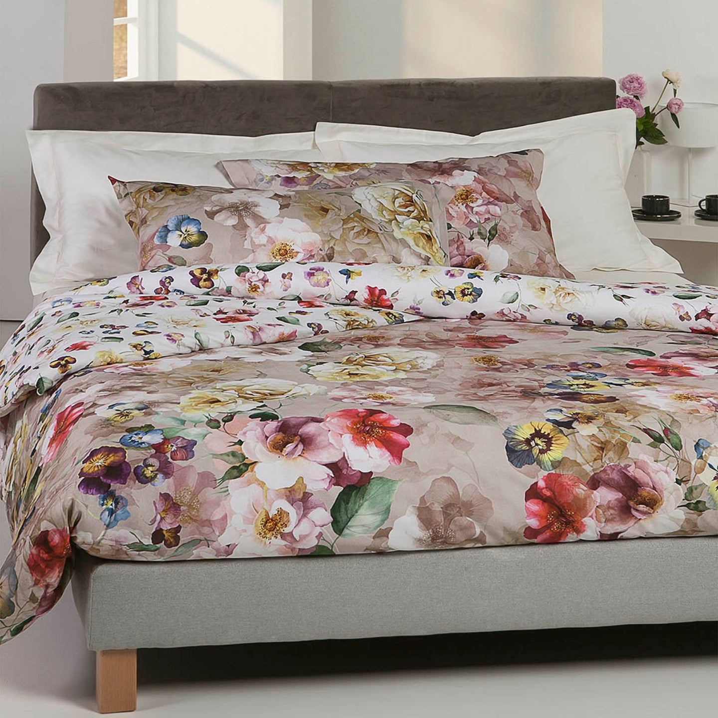 Copripiumino con federe Emporium Bloom cascade Floreale in Percalle