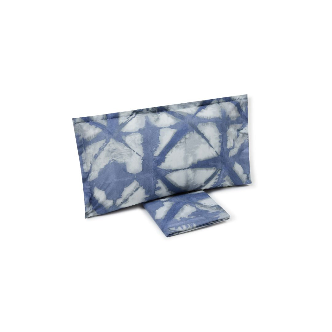Copripiumino con federe Mirabello Shibori Geometrico in Percalle Luisiana