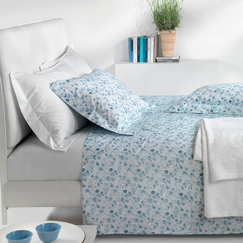 Copripiumino con federe Mirabello Luisiana Douceur Floreale in Percalle