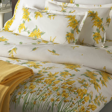 Copripiumino con federe Mirabello Mimose Floreale in Percalle