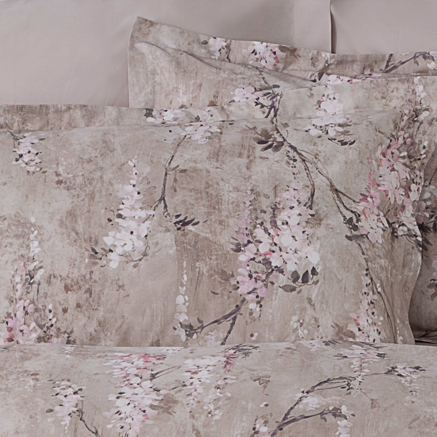 Copripiumino con federe Mirabello Wisteria Floreale in Percalle