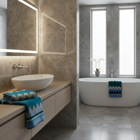 Asciugamano con Ospite Carrara Oseye Moderno in Spugna