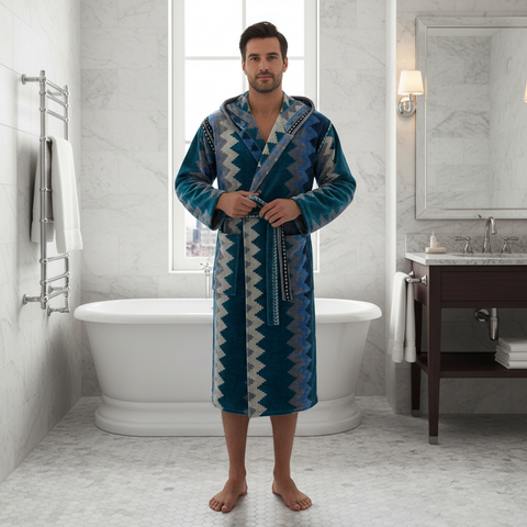 Accappatoio con Cappuccio Carrara Oseye Moderno in Spugna