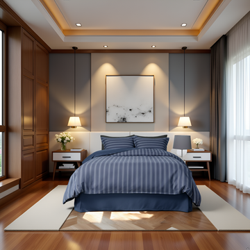 Completo Lenzuola Mirabello Luisiana Oxford Geometrico in Percalle