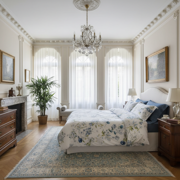 Completo Lenzuola Mirabello Fresh bouquet Floreale in Raso di cotone