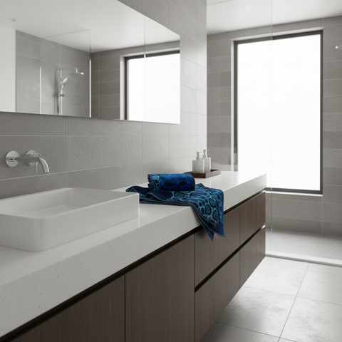 Asciugamano con Ospite Carrara Ocean Moderno in Spugna