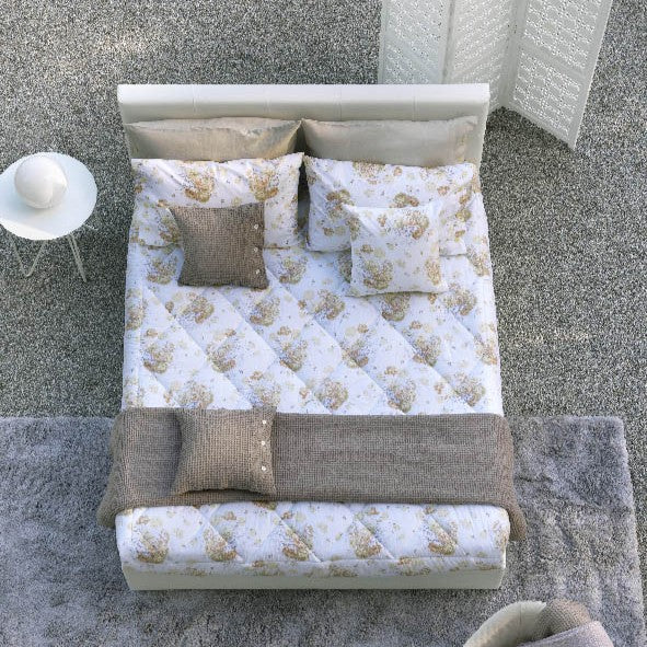 Lenzuolo copriletto con federe Bellora Bouquet Floreale in Percalle
