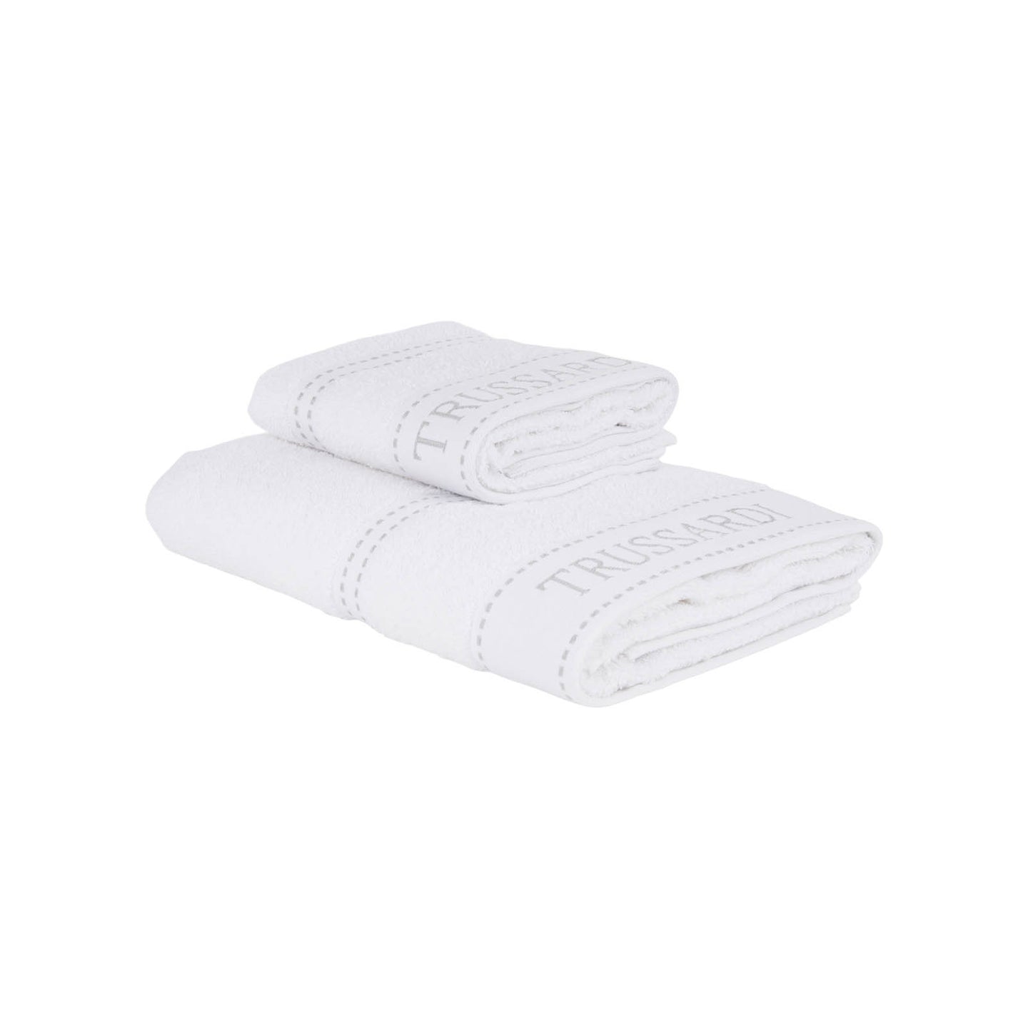 Asciugamano con Ospite Trussardi Ribbon Tinta Unita in Spugna