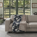 Telo arredo Copridivano in Plaid Grandecor Mirabello Nocturnal Floreale in Velluto e Raso