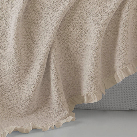 Telo arredo Copridivano in Plaid Grandecor Mirabello Arles Tinta Unita in Cotone