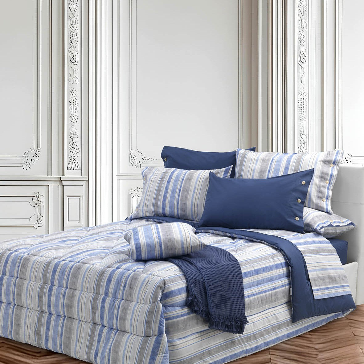 Trapunta Bellora Stripes gold Geometrico in Percalle