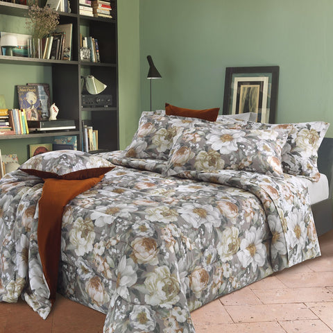 Trapunta Mirabello Le grand fleur Floreale in Raso di cotone