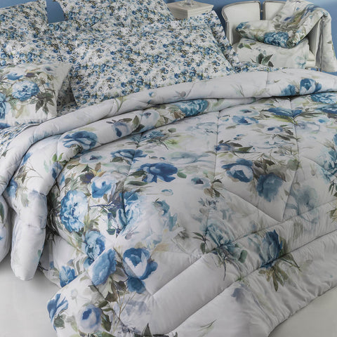 Trapunta Mirabello Moon-peony Floreale in Percalle